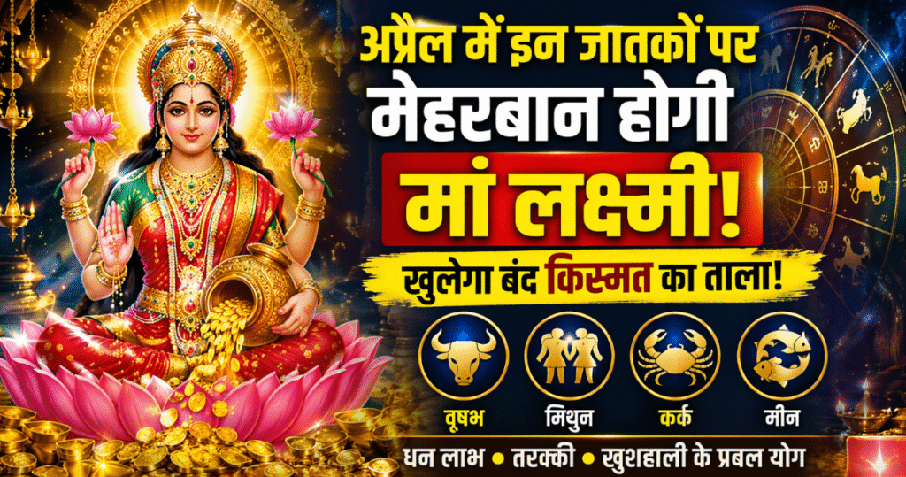 अप्रैल में चमकेगी किस्मत! इन राशियों पर बरसेगी मां लक्ष्मी की कृपा, धन-वर्षा के संकेत